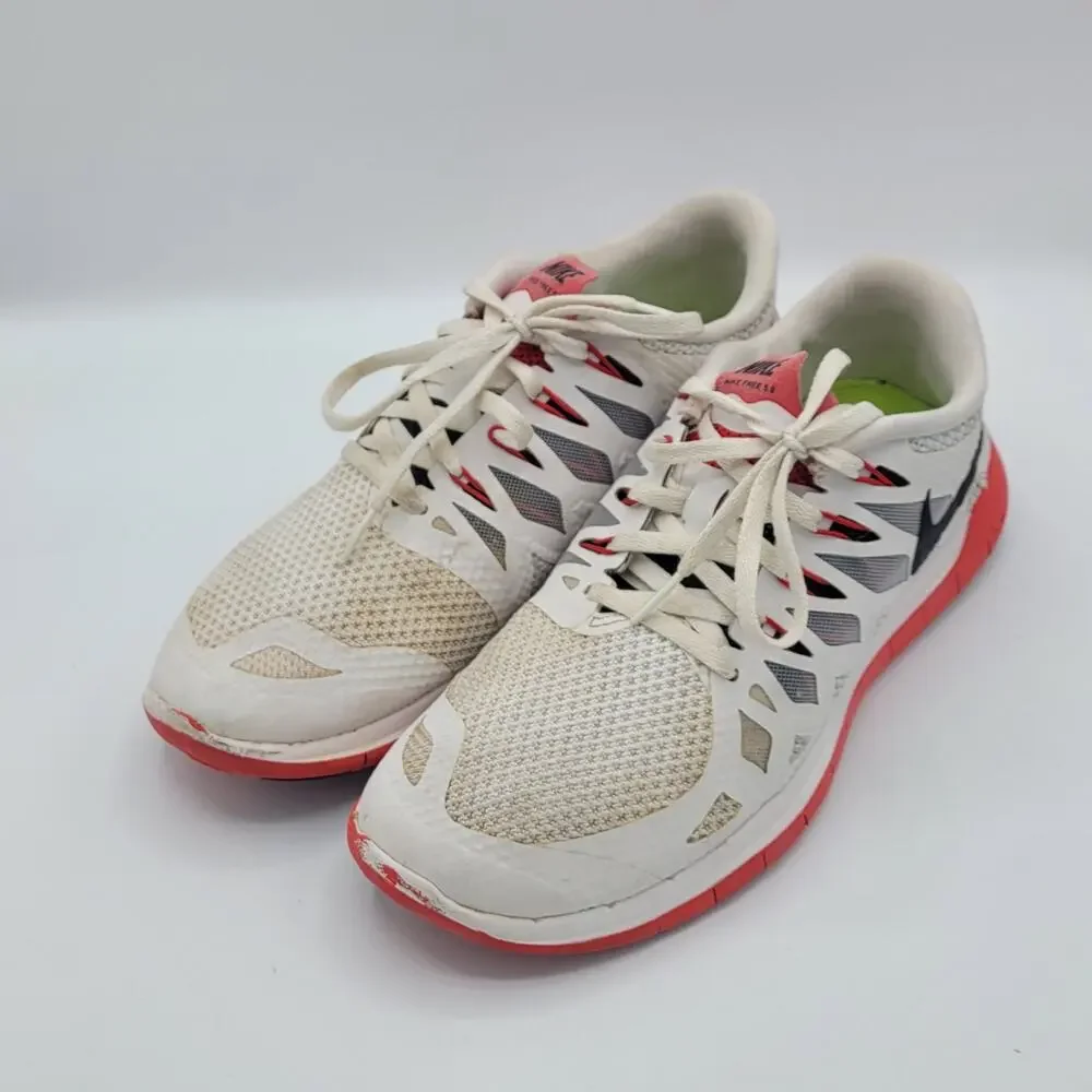 Nike Free 5.0 642198-106 white red Men's size 8